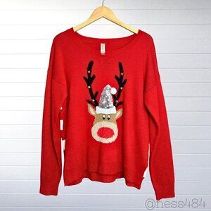 Reindeer Jingle Bell's Ugly Christmas Sweater Large